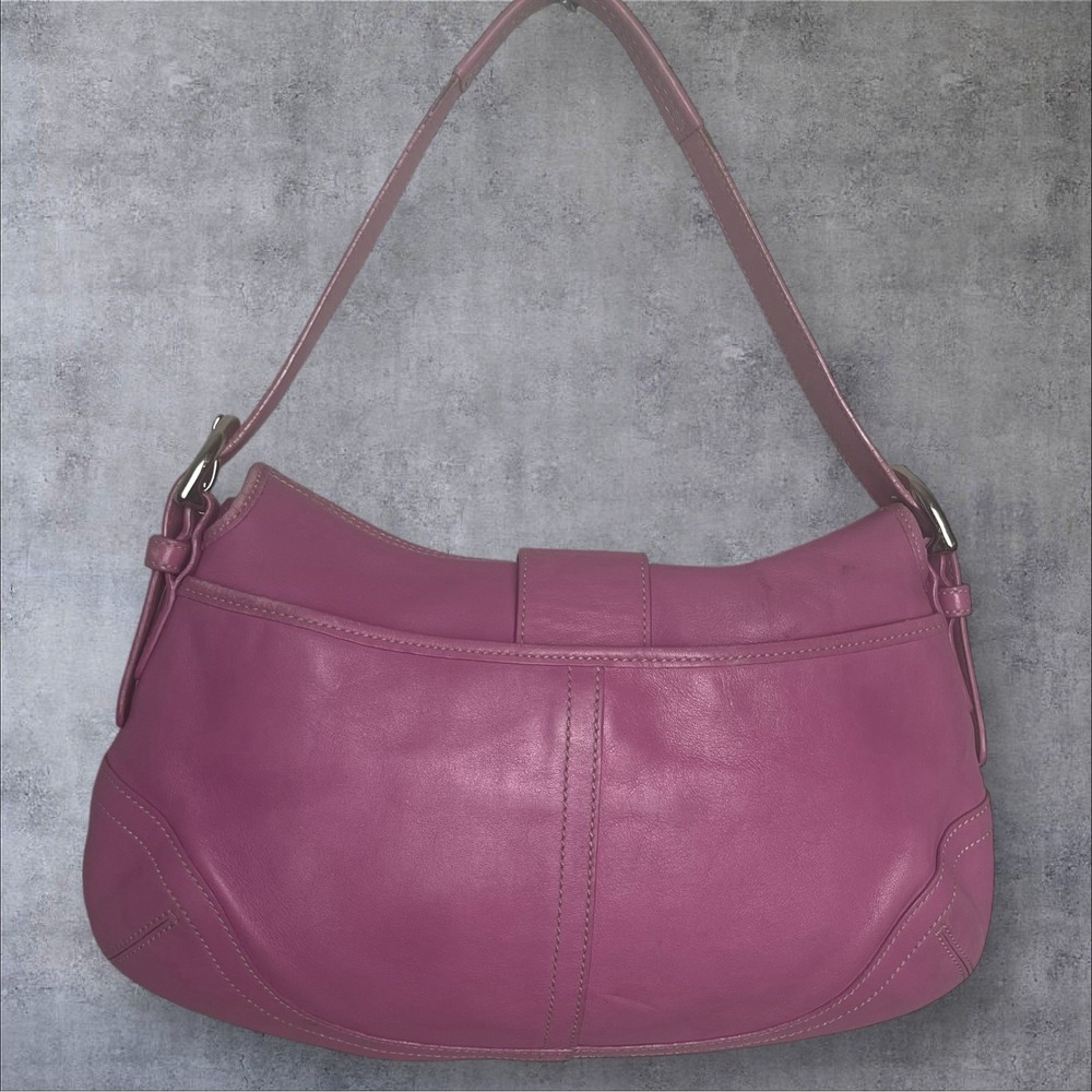 Coach Vintage Y2K Pink Leather Soho Shoulder Bag Purse 9248 Front Flap Barbie - Picture 5 of 15